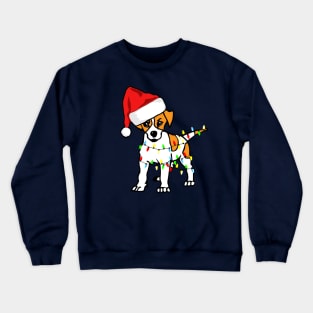 Santa Jack Russel Christmas Lights Dog Lover Christmas Gift T-Shirt Crewneck Sweatshirt